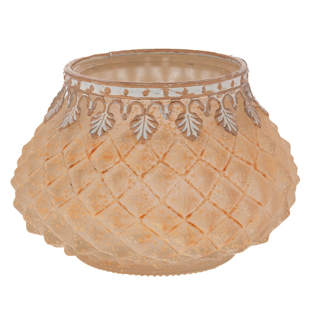 Borcan Yellow Gold din Sticla cu Metal D12x8cm