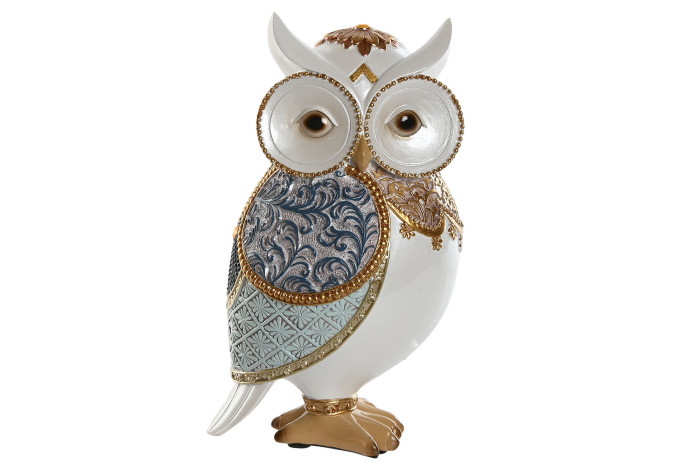 Bufnita White Blue din Rasina 11x9x19cm
