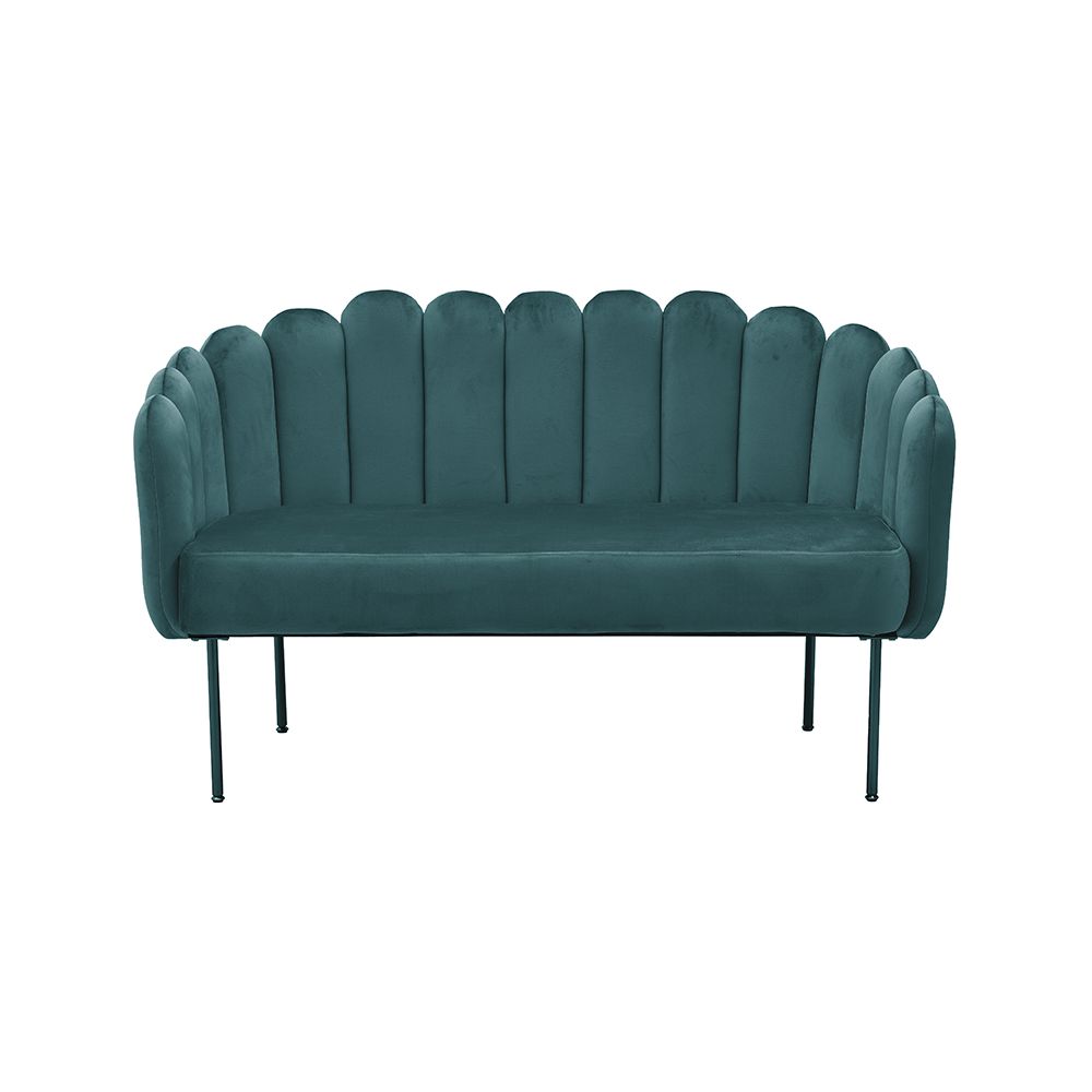 Canapea Dark Green din Catifea cu Metal 140x60x73cm