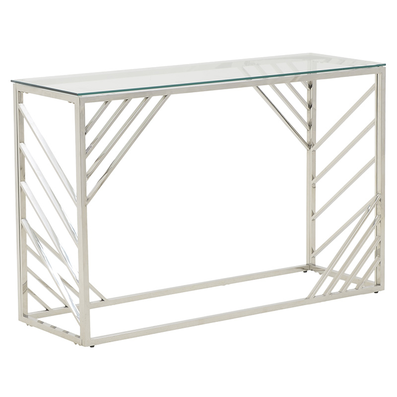 Consola Silver din Metal cu Sticla 120x40x78cm