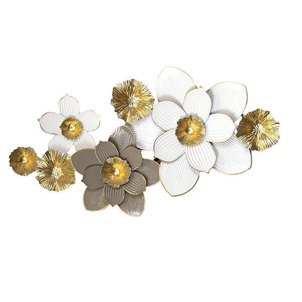 Decoratiune White Grey Gold din Metal 91x7x49cm