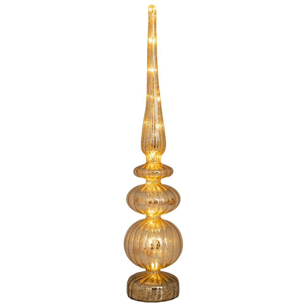 Decoratiune Antique Gold din Sticla cu LED D10x48cm