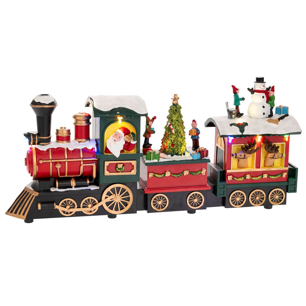 Decoratiune Multicolor Train cu LED 38x8x17cm