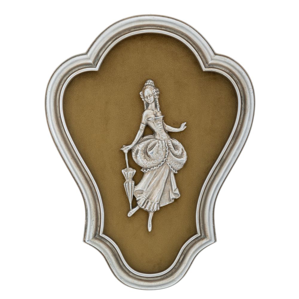 Decoratiune Perete Brown Silver din Rasina 25x2x32cm