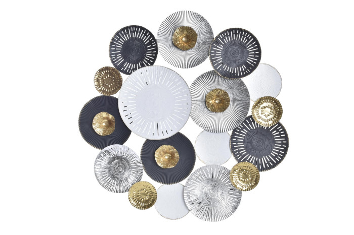 Decoratiune White Grey din metal D80x5cm