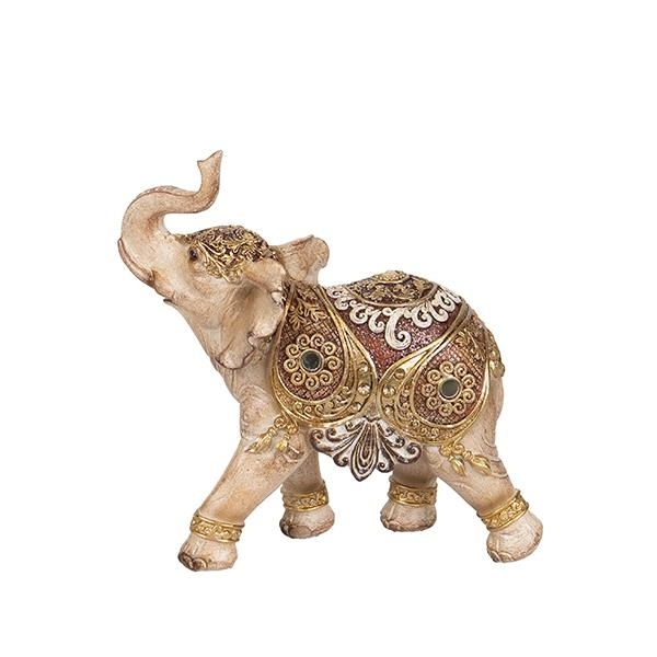 Elefant Brown Gold din Rasina 18x8x18cm