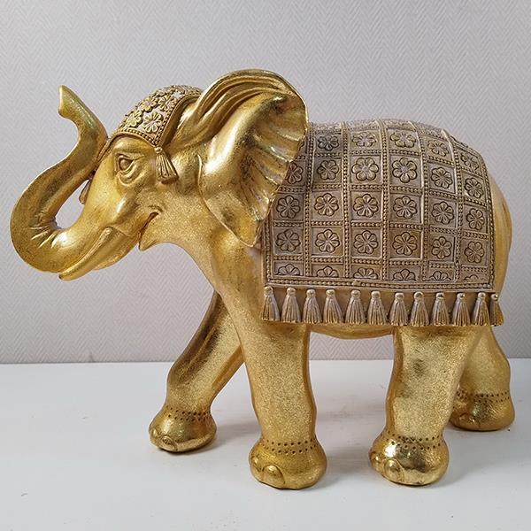 Elefant Golden din Rasina 25x9x18cm
