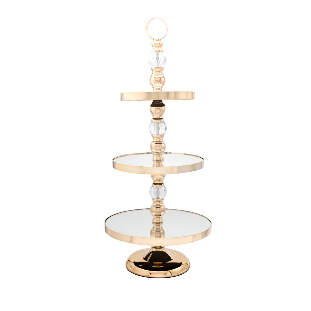 Etajera Gold din Metal cu Oglinda D30x68cm