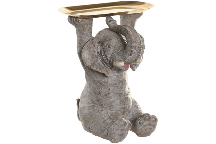 Figurina Grey Golden Elephant din Rasina 31x23x35cm