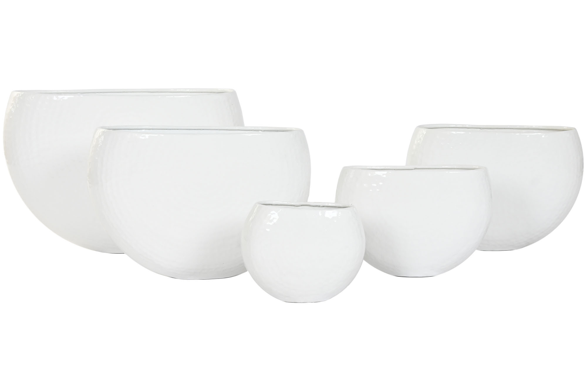 Set 5 Ghivece White din Aluminiu 54x24x36cm