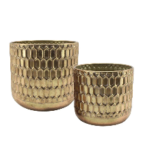 Ghiveci Gold din Metal D35x31cm