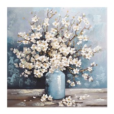 Tablou Blue White Vase of Daisies 80x80cm