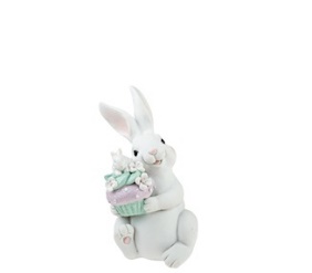 Figurina Easter Bunny White Blue din Rasina 12x10x19cm