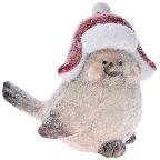 Deco Xmas Bird Red Hat 21x13x19
