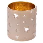 Suport pentru Lumanare Gold din Sticla D7x8cm