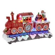 Decoratiune Tren cu Lumini si Muzica din Rasina 30x15x20cm