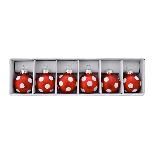 Set 6 Globuri Red White Dots din Sticla 4cm75190