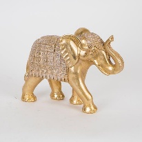 Elefant Golden din Rasina 25x9x18cm