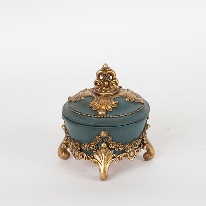 Cutie Bijuterii Green Gold din Rasina D12x13cm