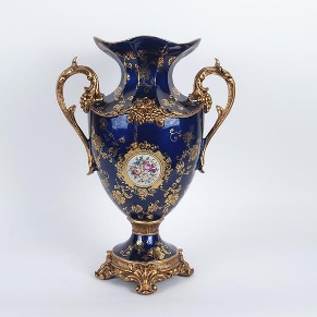 Vaza Blue Gold din Rasina 35x20x48cm