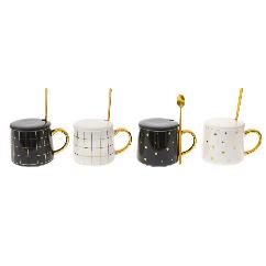 Cana cu Lingura Elegant din Ceramica D9x9cm