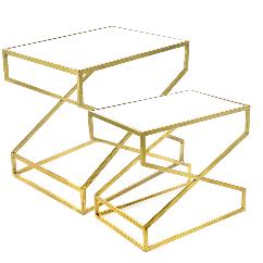 Masa Golden din Metal cu Sticla 55x40x50cm