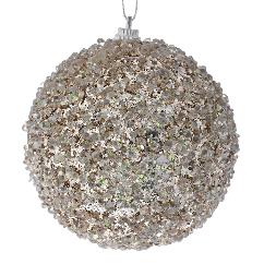 Set 6 Globuri Champagne Glitter 8cm