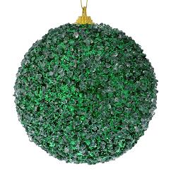 Set 4 Globuri Green Glitter 10cm