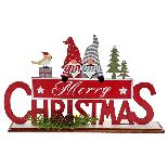 Decoratiune Red Merry Christmas din Lemn 28x5x17cm