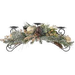 Suport pentru Lumanari Gold Berries 65x25cm