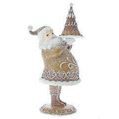 Figurina Brown Gingerbread Santa din Rasina 22x17x42cm