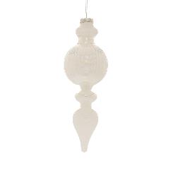 Set 4 Globuri Pearl White din Sticla D8x24cm