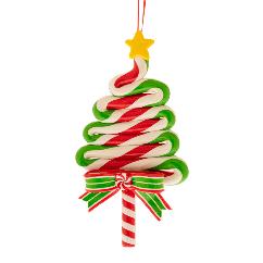 Ornament Brad Candy Cane Tree 7x13cm