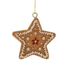 Ornament Gingerbread Star din Rasina 6x8cm