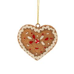Ornament Gingerbread Heart din Rasina 6x8cm