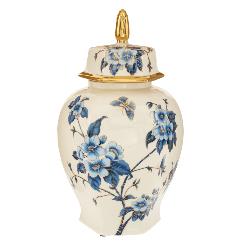 Vaza White Blue Flowers din Ceramica D15x30cm