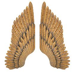 Set 2 Aripi Decorative Antique Gold din Metal 32x3x84cm