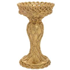 Suport pentru Lumanare Gold din Rasina D11x18cm