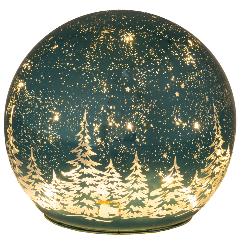 Glob Blue Gold Iluminat din Sticla D12x11cm