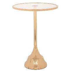 Platou Gold din Metal cu Sticla D35x47cm