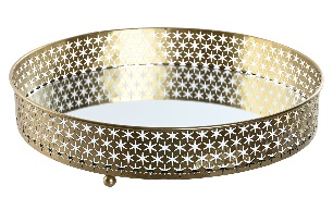 Tava Golden din Metal cu Oglinda D31x6cm