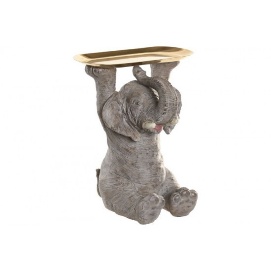Figurina Grey Golden Elephant din Rasina 31x23x35cm