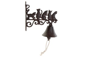 Clopot Dark Brown Cats din Fier 10x21x36cm