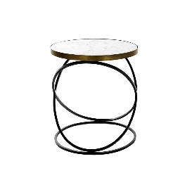 Masa White Black din Marmura cu Metal D50x57cm