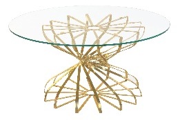 Masa Golden din Metal cu Sticla D81x38cm