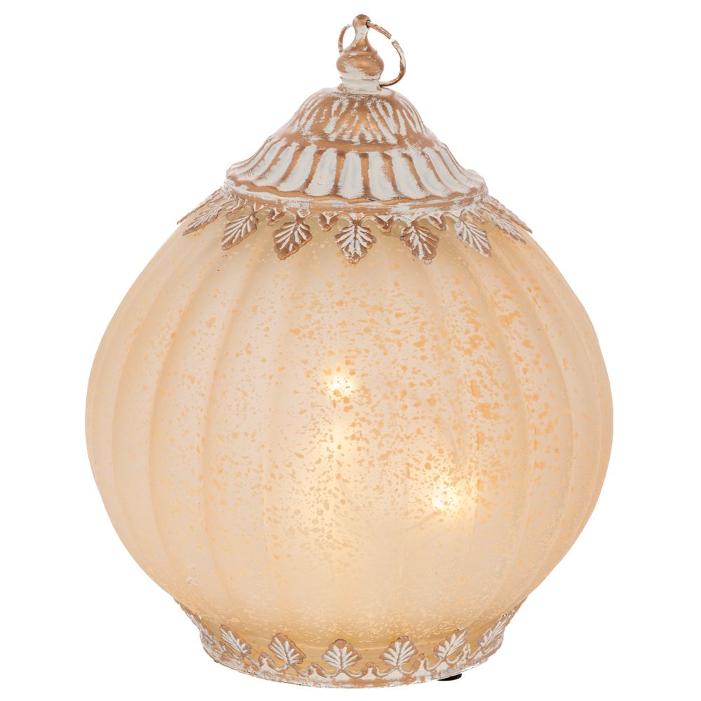 Lampa Yellow Gold din Metal cu Sticla D15x19cm