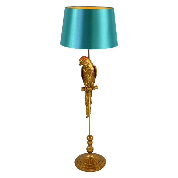 Lampadar Tammy Gold Turquoise din Rasina D40x121cm