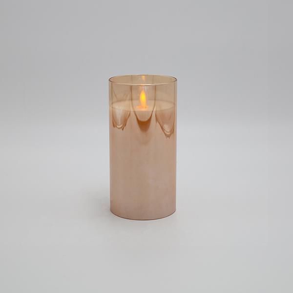 Lumanare LED Amber din Sticla D8x15cm