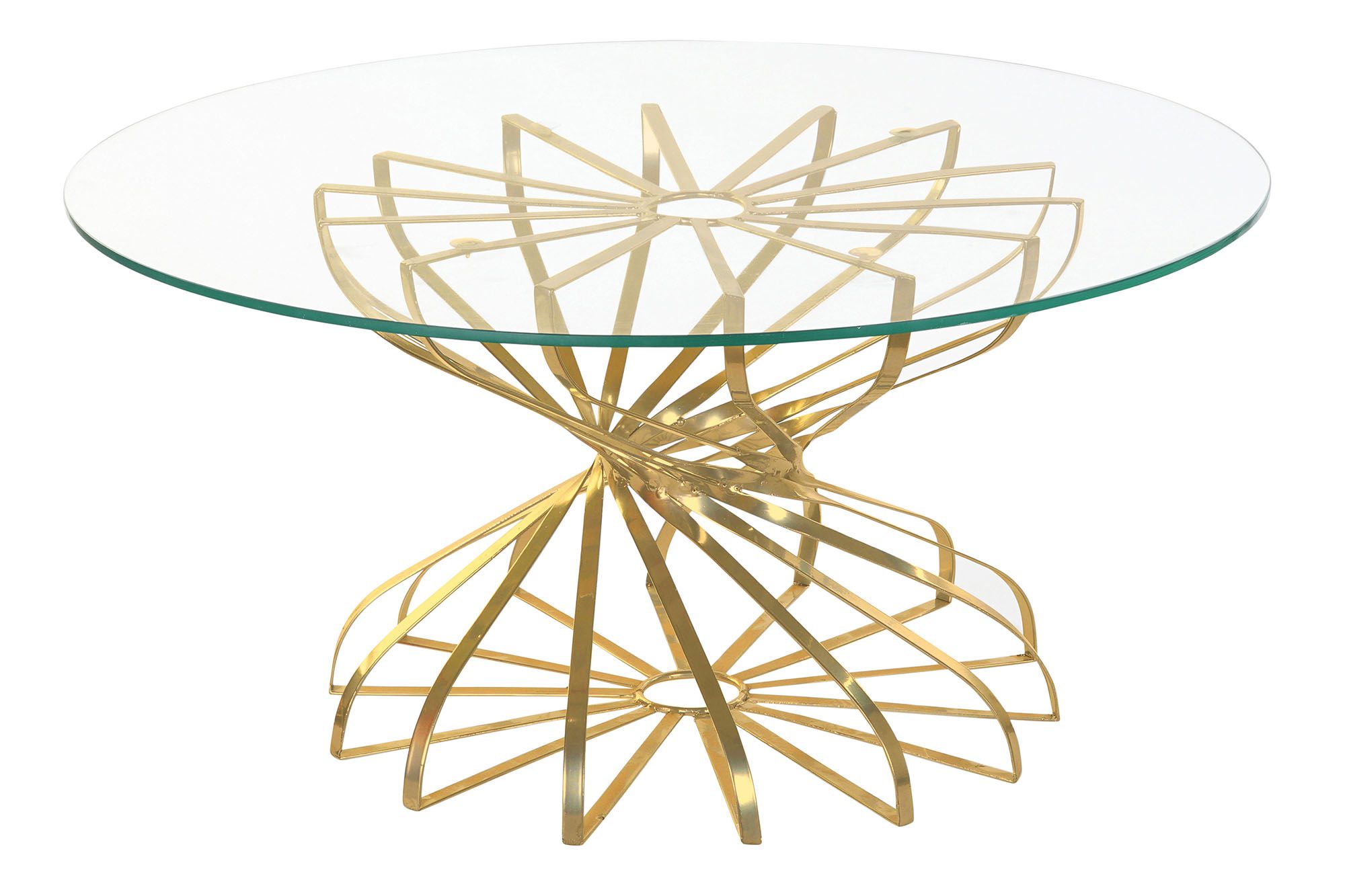 Masa Golden din Metal cu Sticla D81x38cm