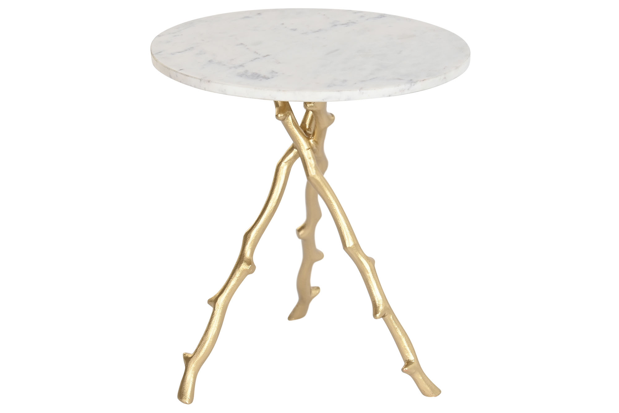 Masa White Golden din Marmura cu Aluminiu D45x50cm